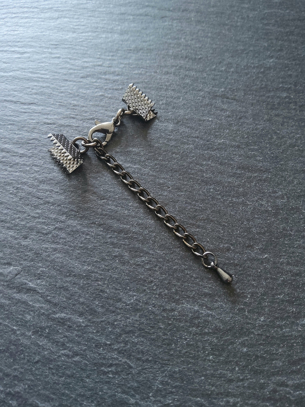 5 Gunmetal Crimp End Sets for 6mm, 8mm, 10mm, 13mm, 16mm, 20mm or 30mm Wide Chokers - ContentedCatz