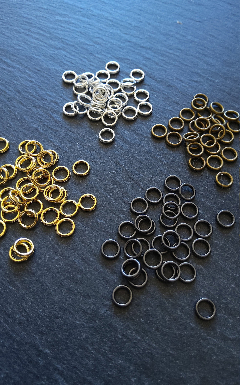 Strong 6mm CLOSED Jump Rings Bright Gold or Antique Bronze Zinc Metal Alloy 1.2mm (16 gauge)