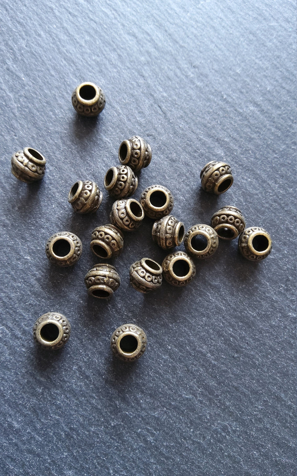 10 or 50 Barrel Lantern 9mm Antique Bronze Tone Metal Alloy Spacer Beads 9x7mm. Large 4mm Hole