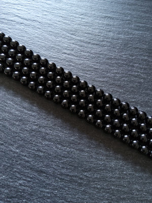 6.5mm Black Grade A Tourmaline Natural Polished Gemstone Round Beads Full 15.7 inch Strand (BLT6-5)