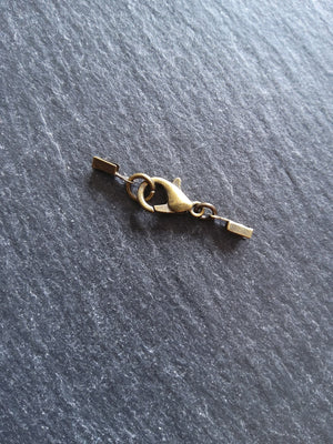6 or 30 Antique Bronze Crimp End Sets for 1mm Cord Necklaces