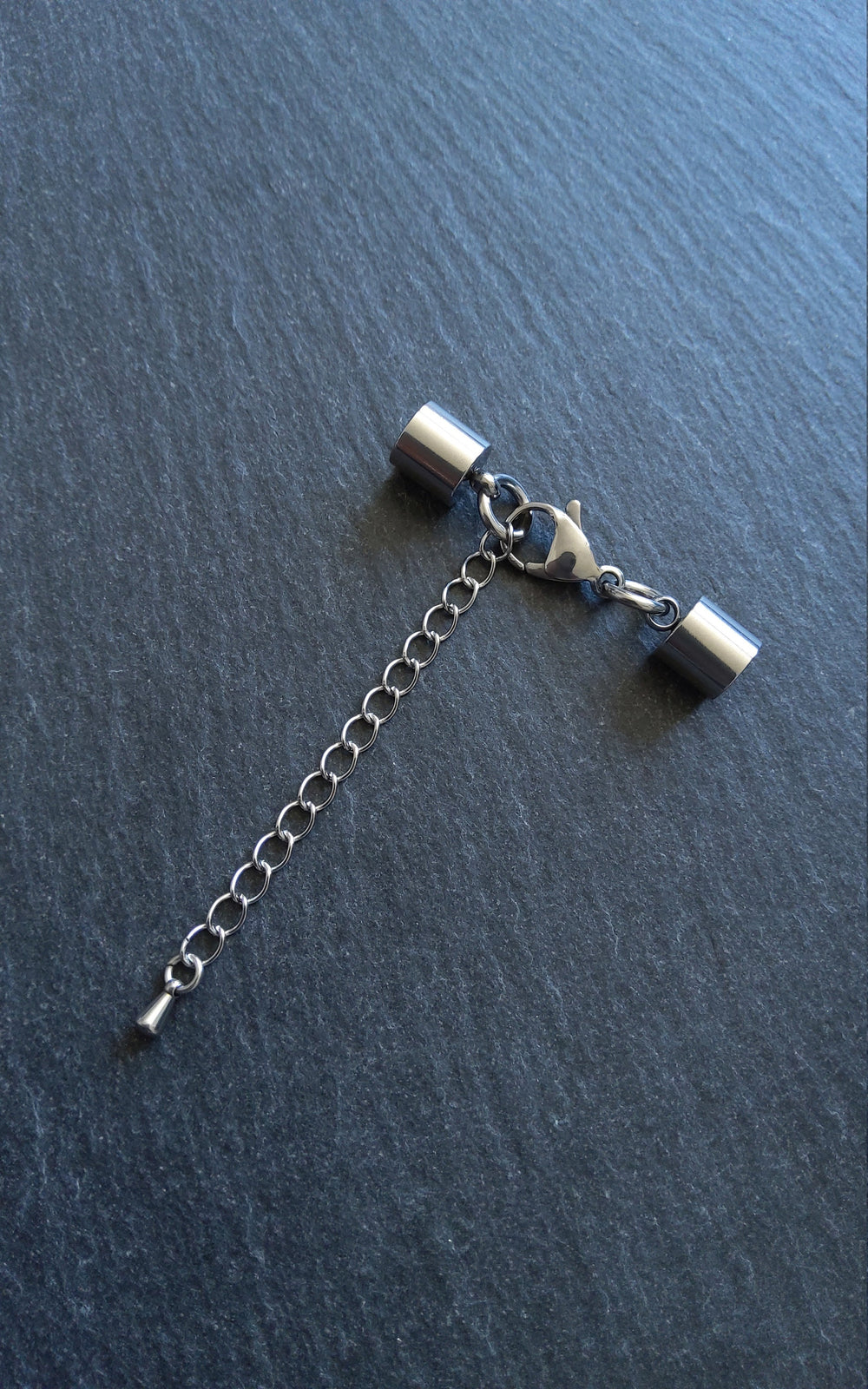 2 or 10 Stainless Steel End Cap Sets for 6.5mm Cord (7mm end caps)