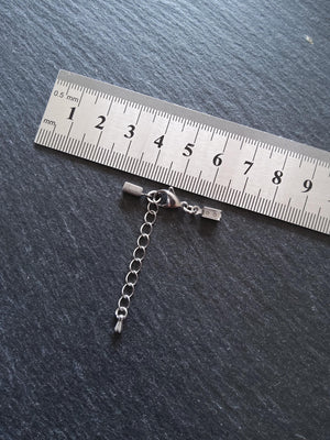 Stainless Steel Folding Crimp End sets for approx. 2mm to 2.5mm Cord Necklaces