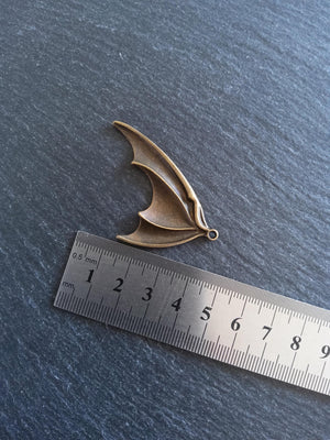 1 or 5 Pairs of Bat Wing Charms Antique Bronze Tone Alloy 53x32mm