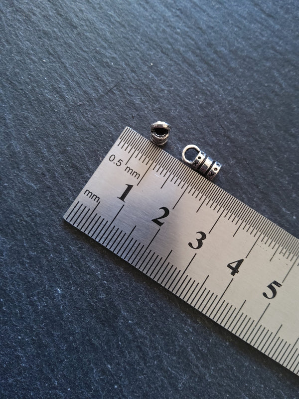 50 Antique Silver End Caps for 2mm Cord 10x5x4mm (2.5mm internal diameter)