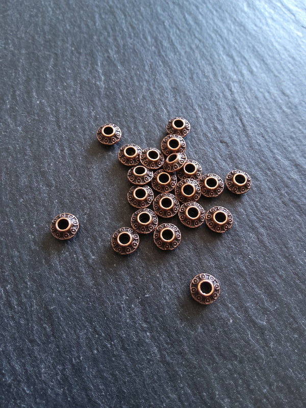 20 or 100 Antique Copper Tone 7mm Flying Saucer Bicone Spacer Beads 7.5x7mm Nickel FREE20 or 100 Antique Copper Tone 7mm Flying Saucer Bicone Spacer Beads 7.5x7mm Nickel FREE