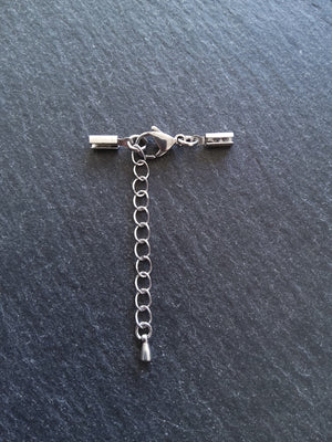 Stainless Steel Crimp End Sets for 2mm to 2.5mm Round Cord Necklaces