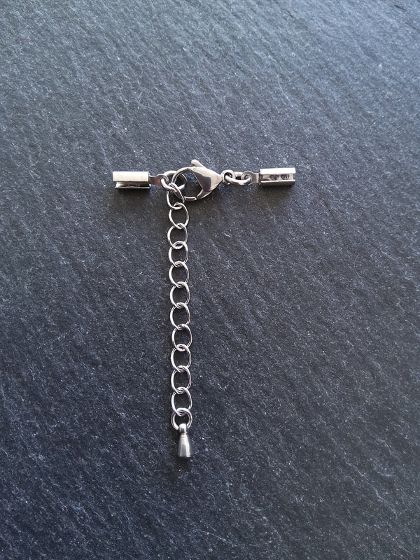 Stainless Steel Crimp End Sets for 2mm to 2.5mm Round Cord Necklaces