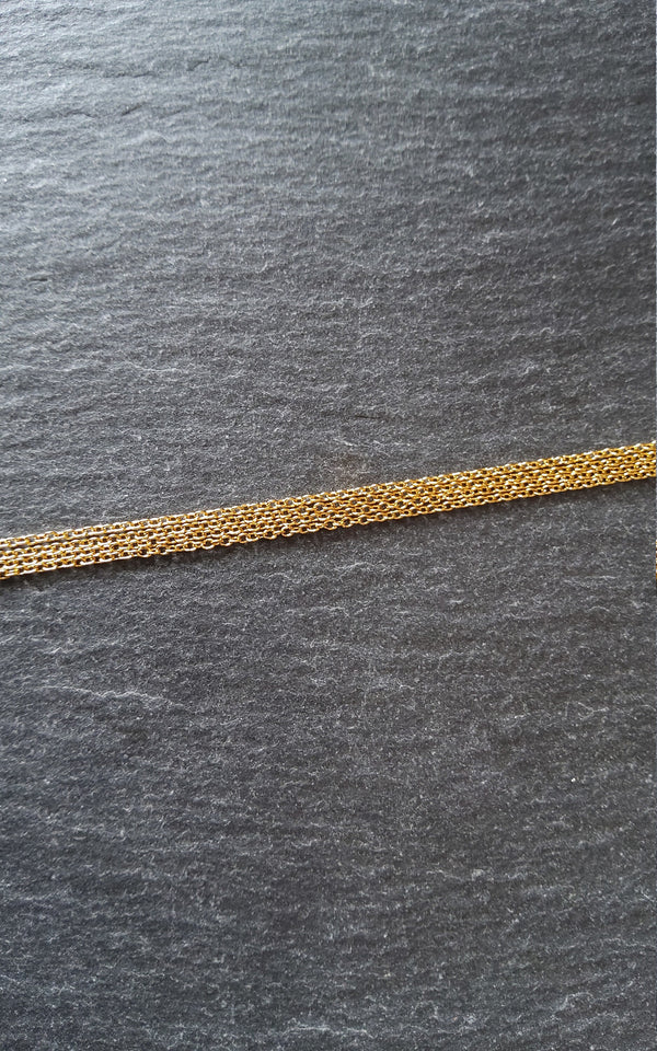 1 Meter Length of Fine Antique Gold Tone Stainless Steel Cable Chain 1.5x1.2mm Closed Link