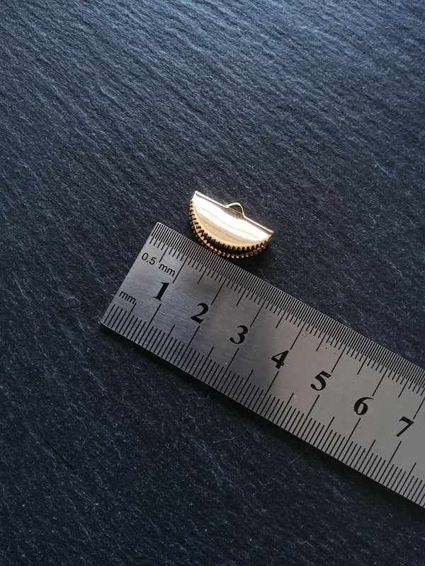 10 Gold Plated 20mm Semi-Circular Crimp Ends 20x12mm