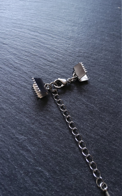 Stainless Steel Crimp End Sets for 10mm (3/8 inch) wide Chokers & Bracelets - ContentedCatz