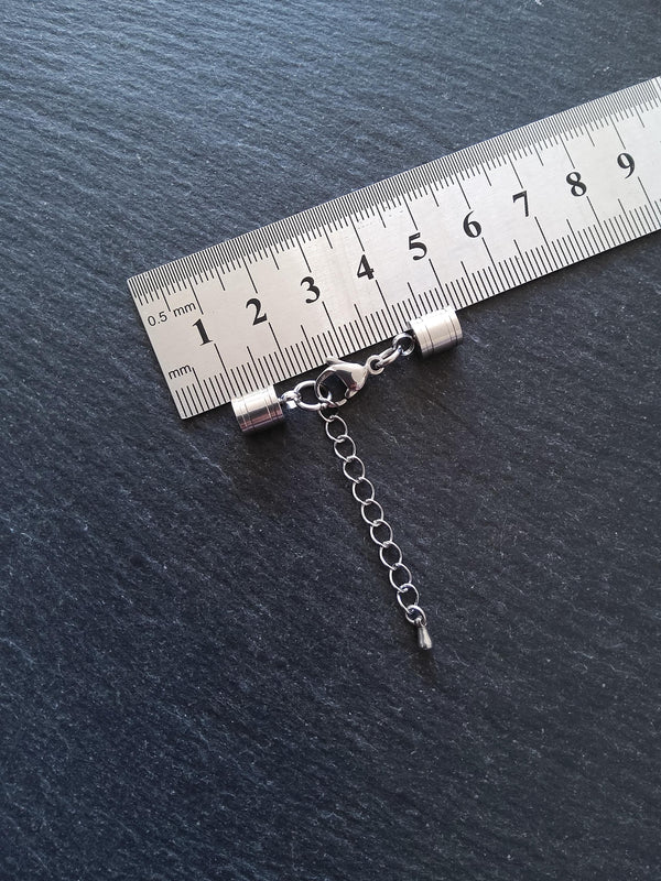 Patterned Stainless Steel End Cap Sets for 5.5mm Cord (6mm end caps) - ContentedCatz