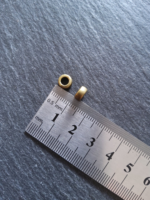 20 or 100 Antique Bronze 7mm Rondelle Spacer Beads 7x4mm Nickel FREE - ContentedCatz