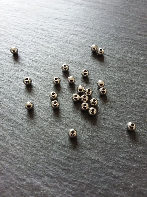 20 or 100 Stainless Steel 4mm Solid Round Spacer Beads Hole: 1.5mm - ContentedCatz