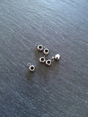 6 or 30 Stainless Steel Bail Beads Smooth Plain 9x6x4mm with 3mm Hole - ContentedCatz
