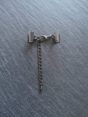 5 Gunmetal Crimp End Sets for 6mm, 8mm, 10mm, 13mm, 16mm, 20mm or 30mm Wide Chokers - ContentedCatz