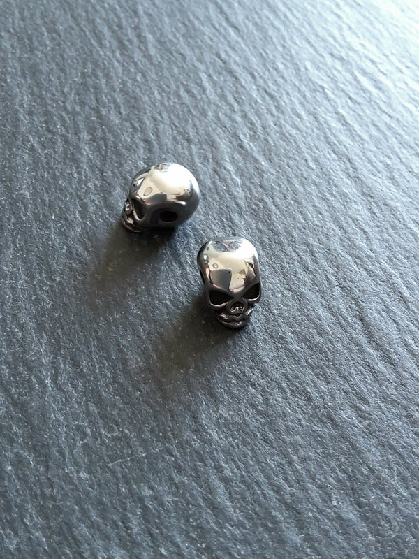 1 or 5 Stainless Steel Skull Beads 11x8x10mm Hole: 2.5mm