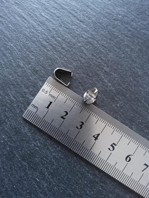10 or 50 Stainless Steel Pinch Bails for Pendants 9.7x9x6.5mm