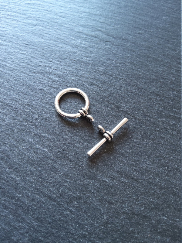 6 or 30 Sets of Antique Silver Tone Metal Alloy Toggle Clasps 21x16mm