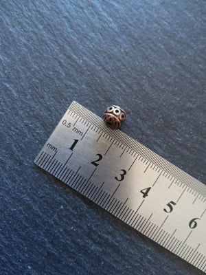 10 or 50 Antique Copper Tone 8mm Patterned Ball Beads Nickel FREE