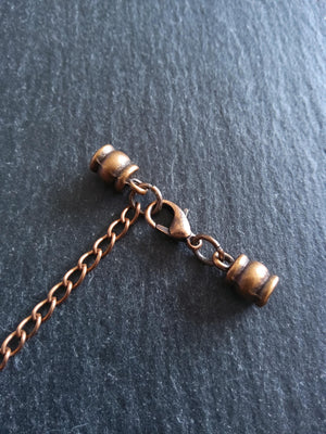 5 or 25 Antique Copper Barrel End Cap Sets for 2.5mm Cord Necklaces with or without Extender Chain (3mm caps)
