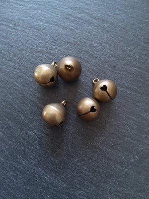 6 or 30 Antique Bronze Tone Brass 15mm Bells Bell Charms 19x15mm