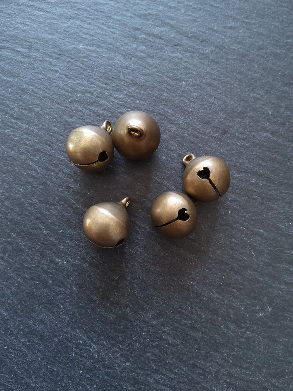 6 or 30 Antique Bronze Tone Brass 15mm Bells Bell Charms 19x15mm