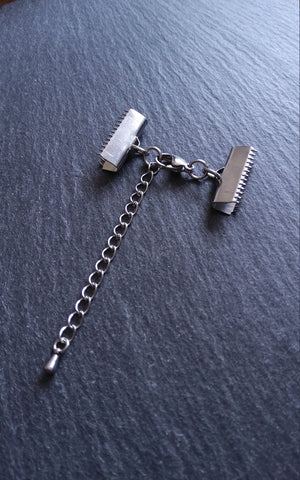 4 or 20 Smooth Stainless Steel Crimp End Sets for 20mm (13/16 inch) Wide Chokers or Bracelets