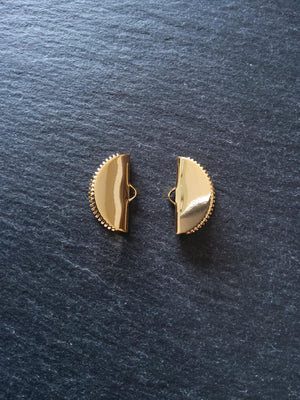 10 Gold Plated 20mm Semi-Circular Crimp Ends 20x12mm