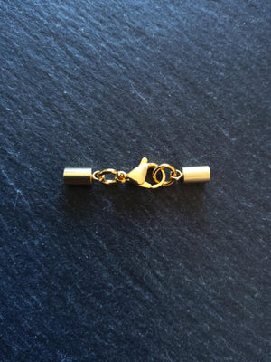 2 or 10 Genuine 18K Gold Plated Stainless Steel End Cap Sets for 2.5mm (3mm end caps) - ContentedCatz