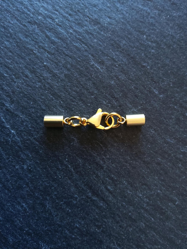 2 or 10 Genuine 18K Gold Plated Stainless Steel End Cap Sets for 2.5mm (3mm end caps) - ContentedCatz