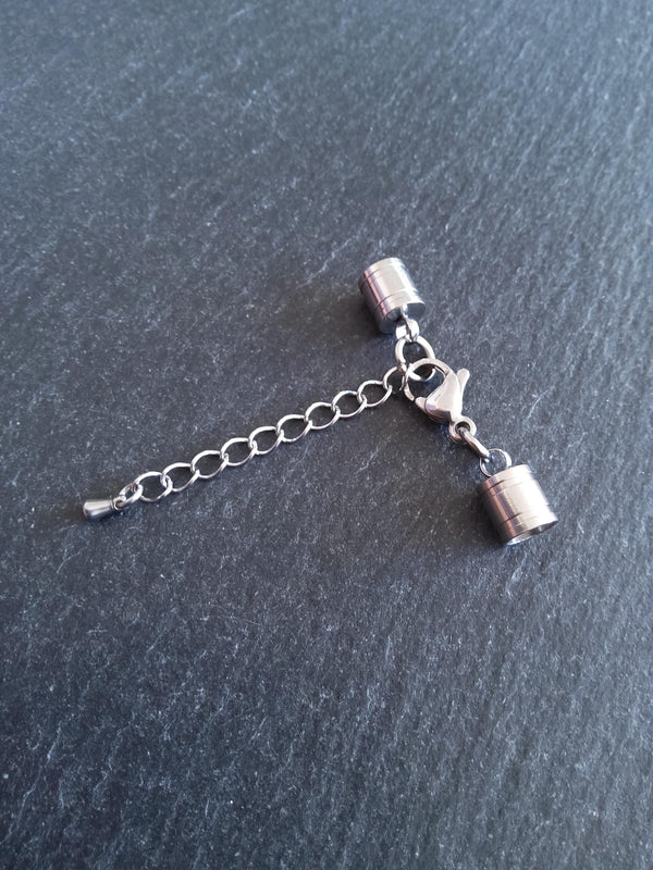Patterned Stainless Steel End Cap Sets for 5.5mm Cord (6mm end caps) - ContentedCatz