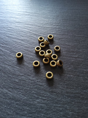 20 or 100 Antique Bronze 7mm Rondelle Spacer Beads 7x4mm Nickel FREE - ContentedCatz