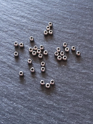 200 or 1000 Stainless Steel 3mm Round Spacer Hollow Beads Hole: 1mm - ContentedCatz