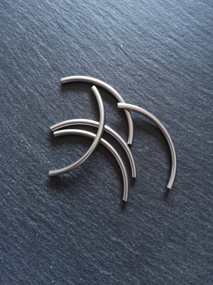 2 or 10 Stainless Steel Tube beads 50mm ( 2 inch ) Curved Spacer 50x3mm Hole: 1.8mm - ContentedCatz