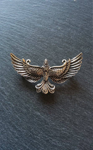1 or 5 Large Antique Silver Tone Phoenix Connector Pendant 72x41mm