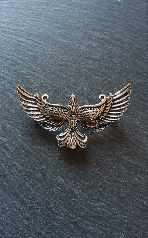 1 or 5 Large Antique Silver Tone Phoenix Connector Pendant 72x41mm