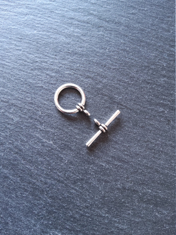 6 or 30 Sets of Antique Silver Tone Metal Alloy Toggle Clasps 21x16mm