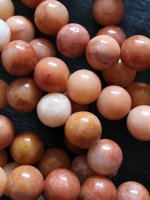 8.3mm Natural Dark Pink Aventurine Round Beads Undyed Full 15 Inch Strand (DPA8-4) - ContentedCatz