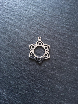 Flower Charms Flat Stainless Steel 25x19.5x1mm