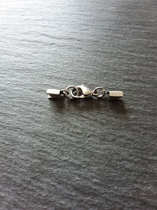 Stainless Steel Folding Crimp End sets for approx. 2mm to 2.5mm Cord Necklaces
