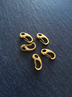 1 or 5 Golden Surgical Stainless Steel Push Gate Clasps 26x13x6mm