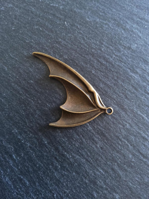 1 or 5 Pairs of Bat Wing Charms Antique Bronze Tone Alloy 53x32mm