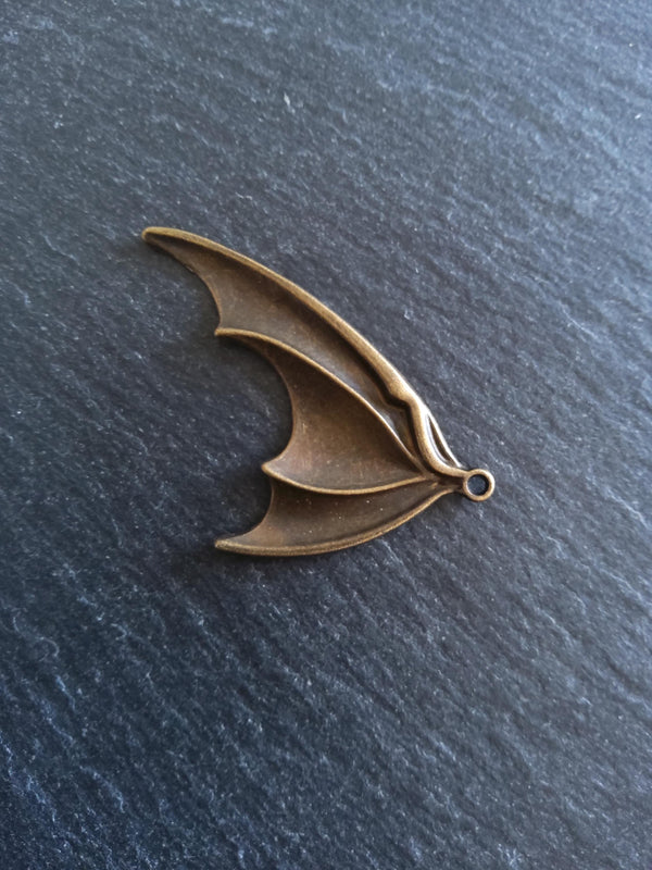 1 or 5 Pairs of Bat Wing Charms Antique Bronze Tone Alloy 53x32mm