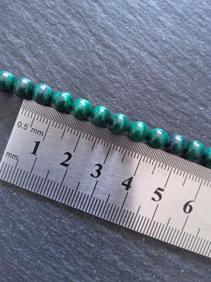 6mm Natural Malachite Grade AB Undyed Round Polished Dark Green Gemstone Beads Full 15.5 inch Strand