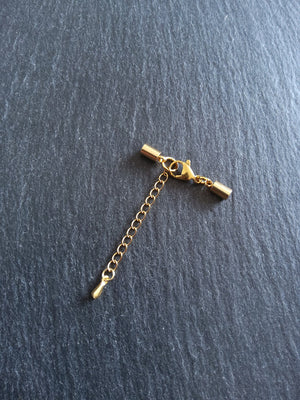 Gold Stainless Steel End Cap Sets for 2.5mm Cord Necklaces (3mm end caps)