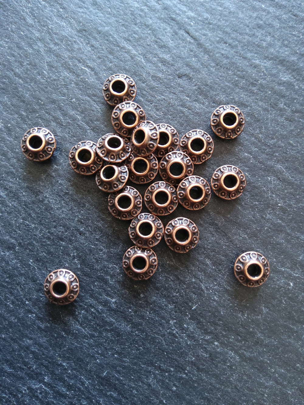 20 or 100 Antique Copper Tone 7mm Flying Saucer Bicone Spacer Beads 7.5x7mm Nickel FREE20 or 100 Antique Copper Tone 7mm Flying Saucer Bicone Spacer Beads 7.5x7mm Nickel FREE