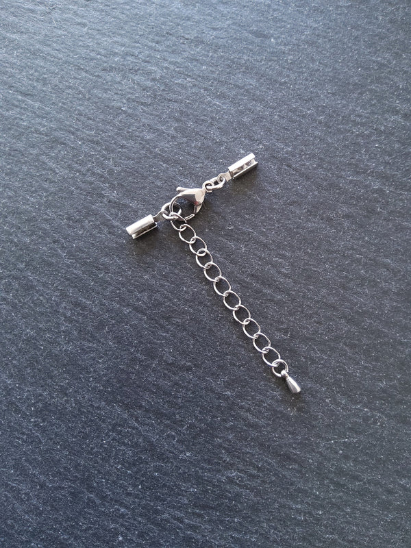 Stainless Steel Crimp End Sets for 2mm to 2.5mm Round Cord Necklaces