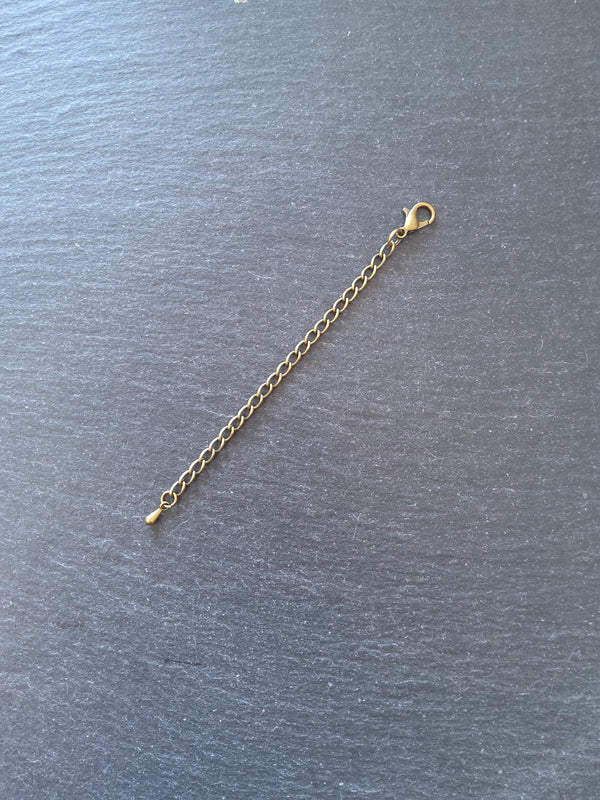 4 Extender Chains with Lobster Clasps for Necklaces in Silver Plated, Antique Silver, Copper, Bronze, Gunmetal or Gold. 4" Long (10cm)