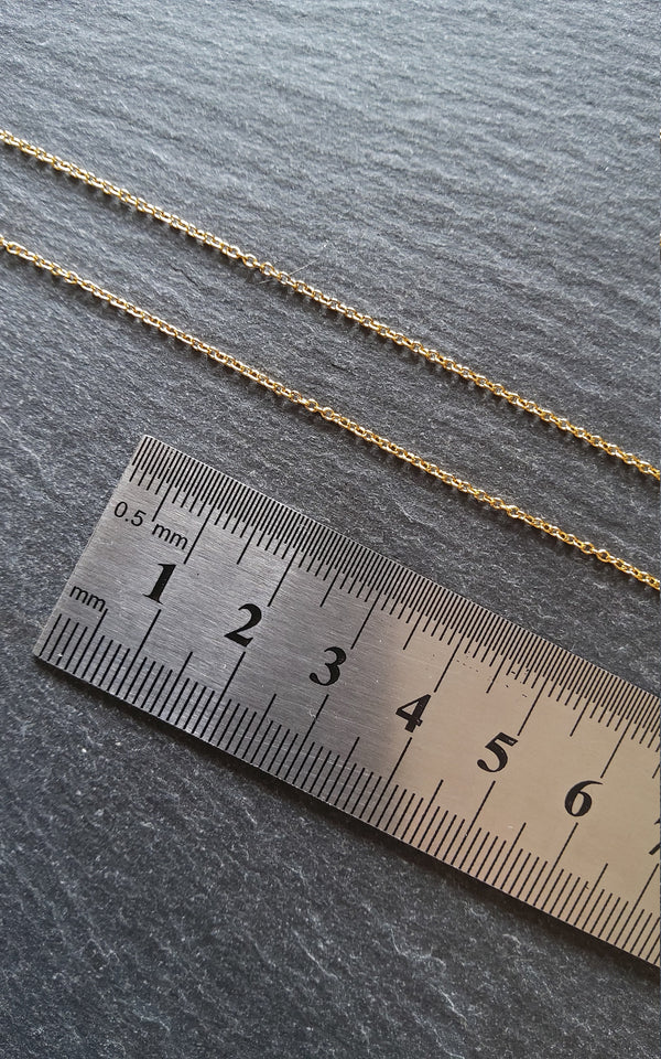 1 Meter Length of Fine Antique Gold Tone Stainless Steel Cable Chain 1.5x1.2mm Closed Link